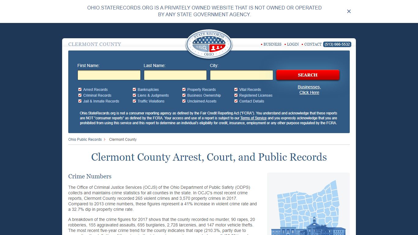 Clermont County Arrest, Court, and Public Records